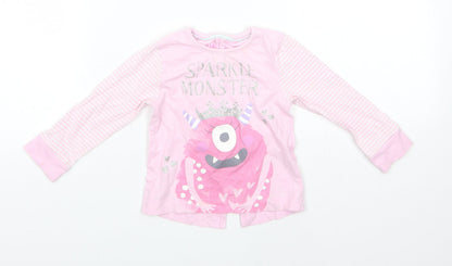 Matalan Baby Pink  100% Cotton Basic Casual Size 12-18 Months Round Neck