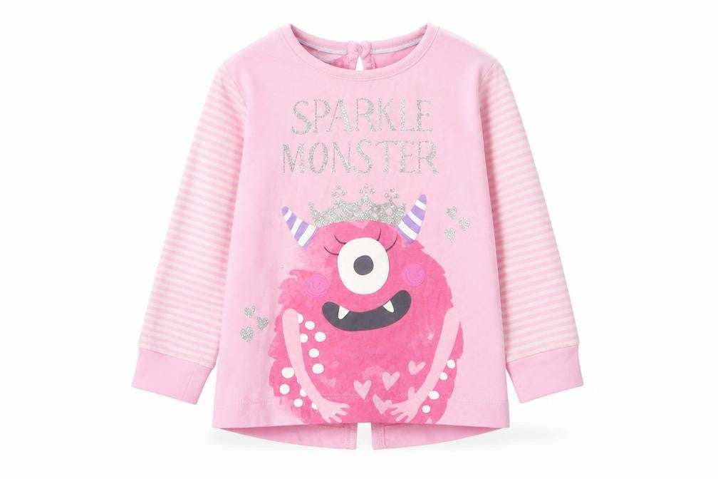 Front view of Matalan Baby Pink 100% Cotton Basic Casual, size 12-18, Months Round Neck