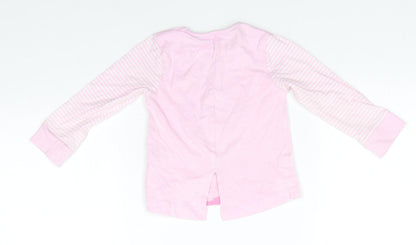Matalan Baby Pink  100% Cotton Basic Casual Size 12-18 Months Round Neck