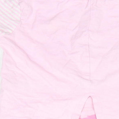 Matalan Baby Pink  100% Cotton Basic Casual Size 12-18 Months Round Neck