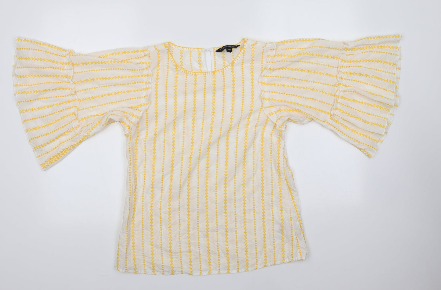 Womens UK Size 10 Dorothy Perkins Yellow Basic Blouse