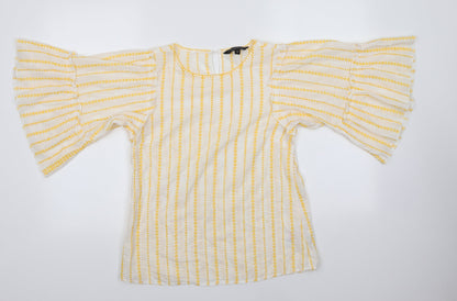 Womens UK Size 10 Dorothy Perkins Yellow Basic Blouse