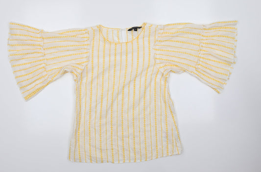 Womens UK Size 10 Dorothy Perkins Yellow Basic Blouse