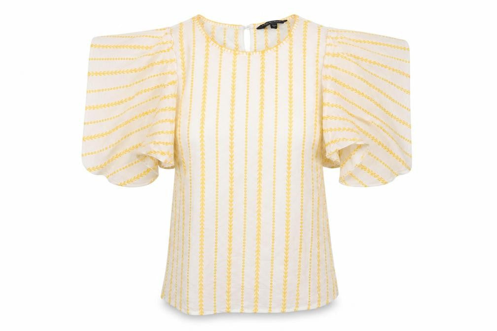 Womens UK Size 10 Dorothy Perkins Yellow Basic Blouse