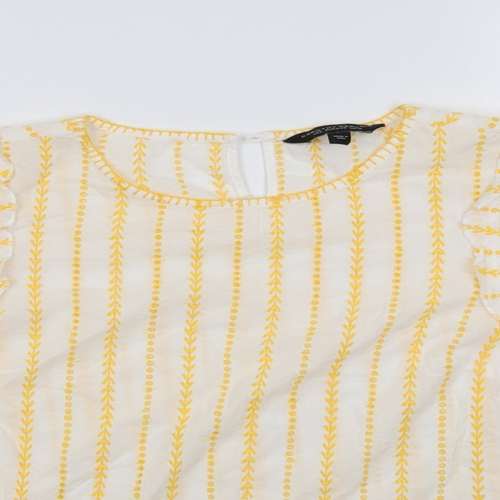 Womens UK Size 10 Dorothy Perkins Yellow Basic Blouse