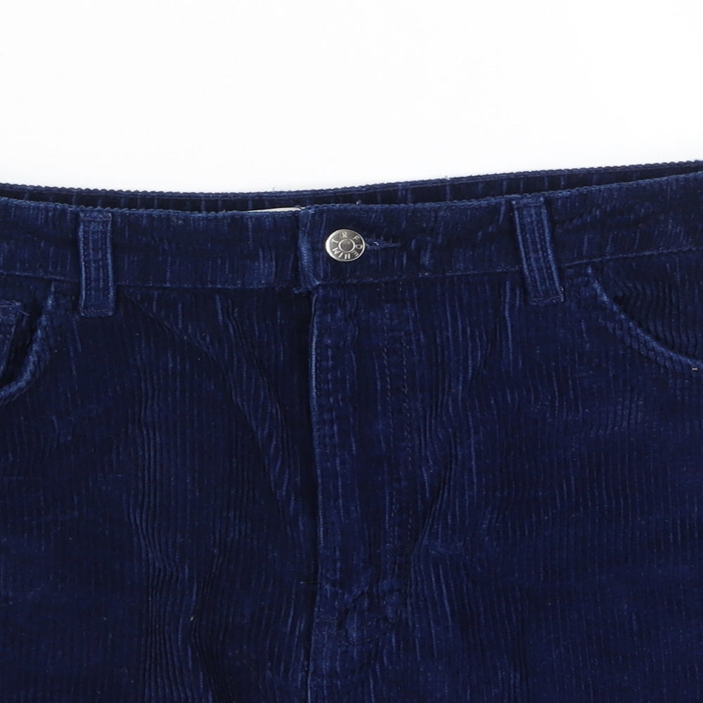 TRF Collection ZARA Womens Blue  Cotton A-Line Skirt Size L    - Cord