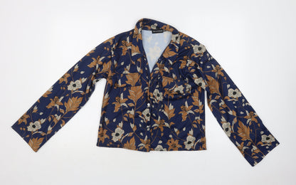 Womens UK Size 6 PRETTYLITTLETHING Blue Basic Button-Up