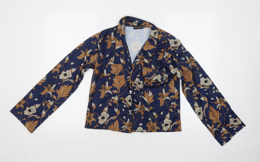 Womens UK Size 6 PRETTYLITTLETHING Blue Basic Button-Up