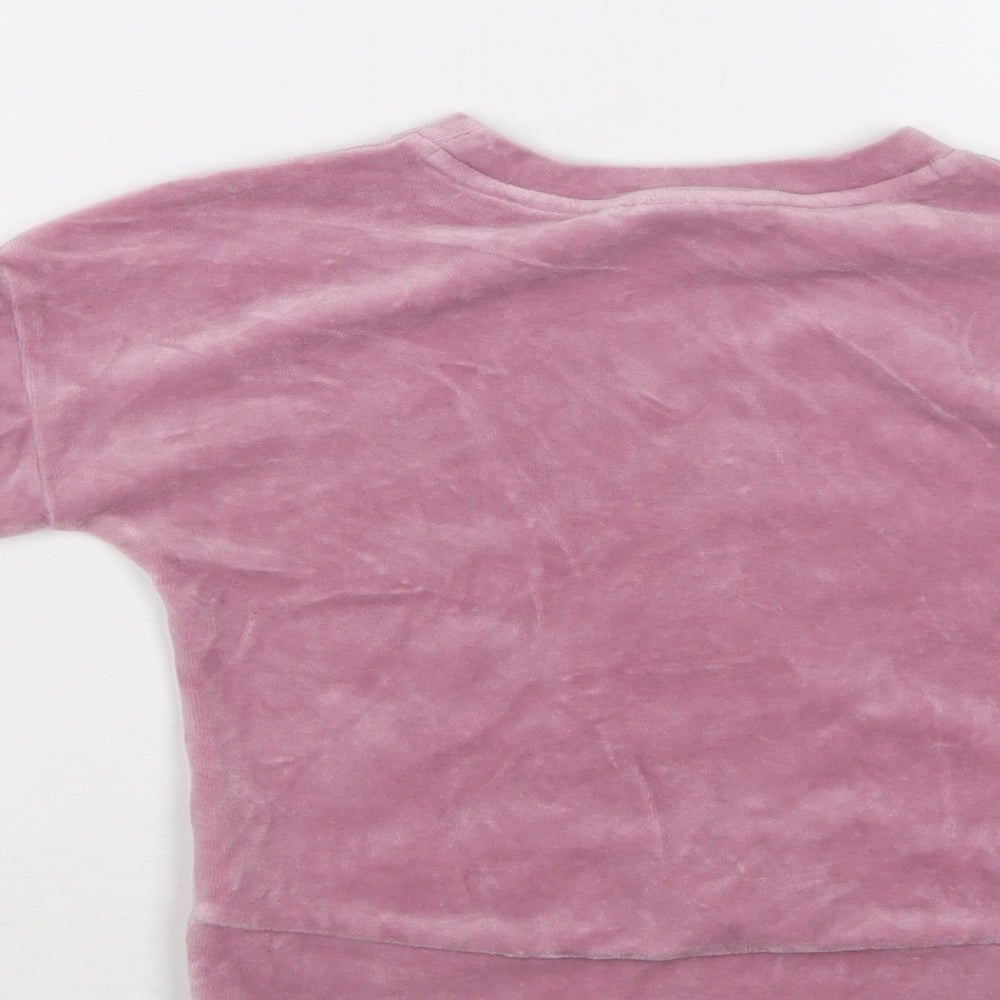 NEXT Girls Pink  Cotton Pullover Sweatshirt Size 6 Years   - Snowflake Pattern