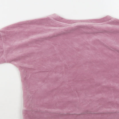 NEXT Girls Pink  Cotton Pullover Sweatshirt Size 6 Years   - Snowflake Pattern