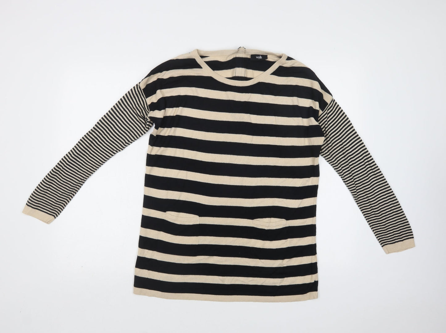 Womens UK Size S Wallis Black Tunic Jumper