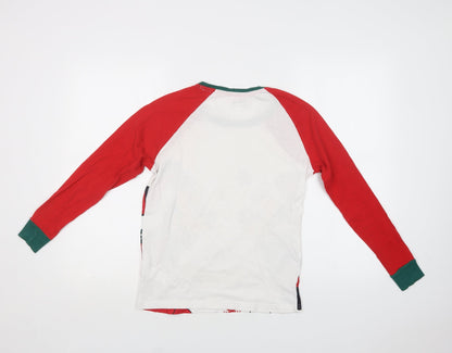 F&F Womens White  Cotton Top Pyjama Top Size 6   - Mickey Christmas