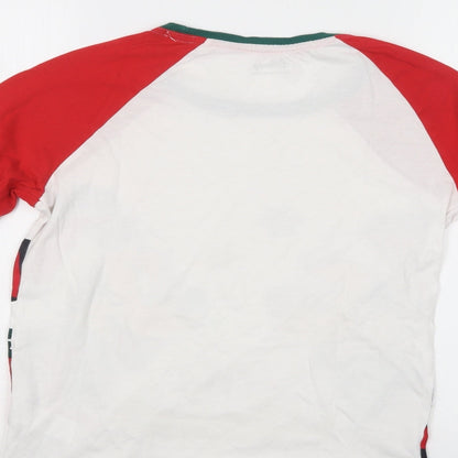F&F Womens White  Cotton Top Pyjama Top Size 6   - Mickey Christmas