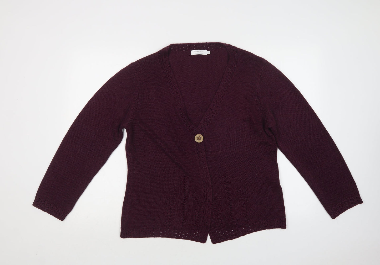 Womens UK Size XL Signature Experience Purple Cardigan Jumper