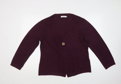 Womens UK Size XL Signature Experience Purple Cardigan Jumper