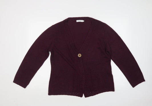Womens UK Size XL Signature Experience Purple Cardigan Jumper