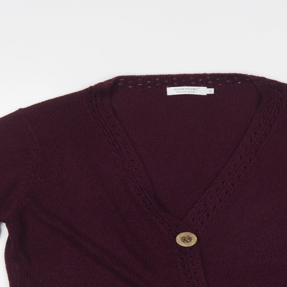 Womens UK Size XL Signature Experience Purple Cardigan Jumper