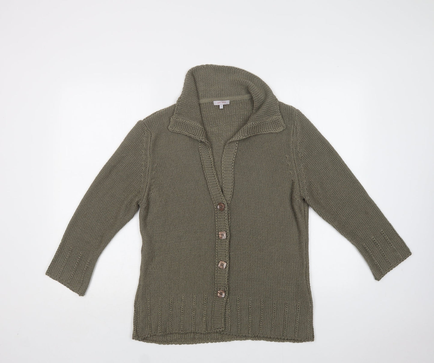 Womens UK Size L Per Una Green Cardigan Jumper