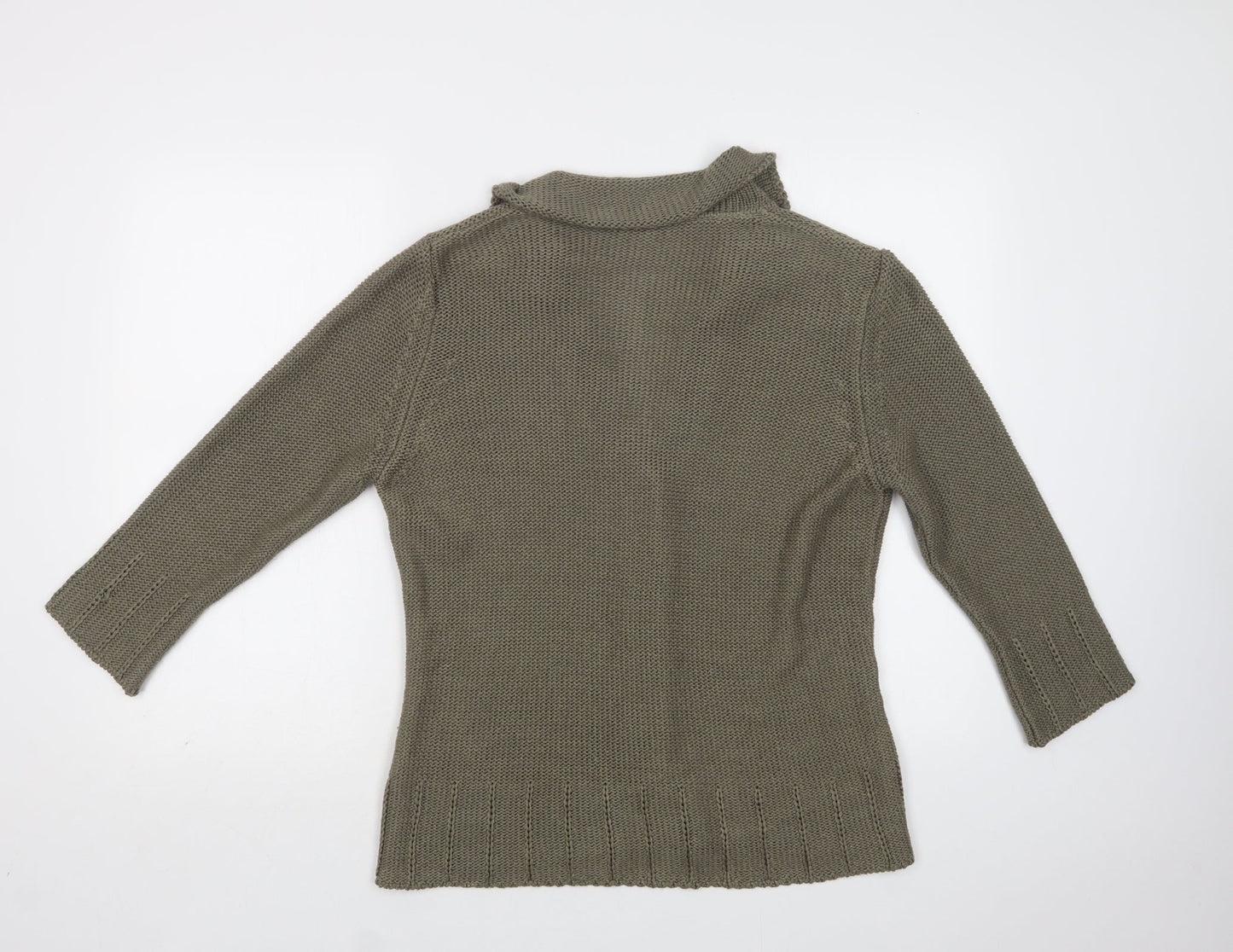 Womens UK Size L Per Una Green Cardigan Jumper