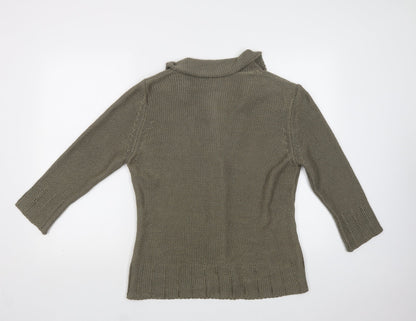 Womens UK Size L Per Una Green Cardigan Jumper