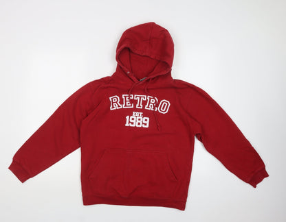 Additional front view of Awdis women’s red cotton pullover hoodie, size S