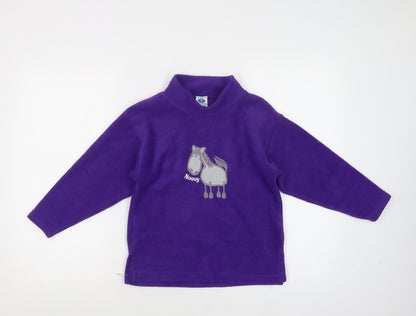 Additional front view of Griffin girls’ purple polyester pullover sweatshirt, size 7-8, years