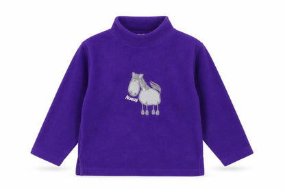 Front view of Griffin girls’ purple polyester pullover sweatshirt, size 7-8, years