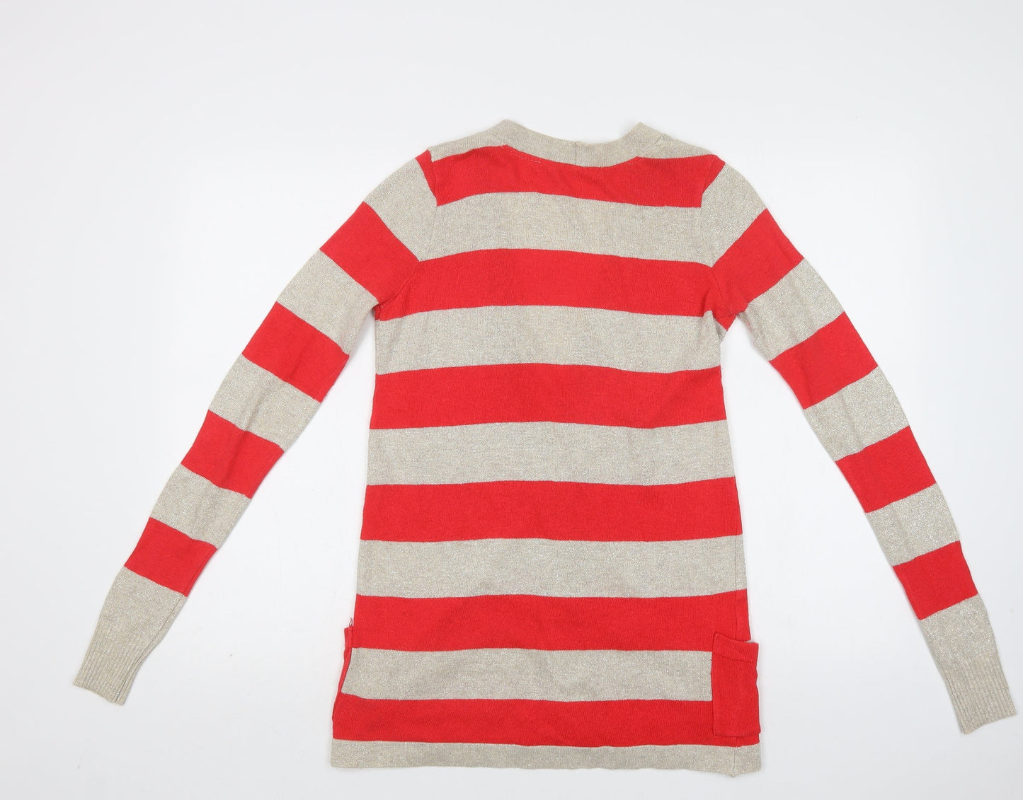 Womens UK Size S Preworn Red Cardigan Jumper