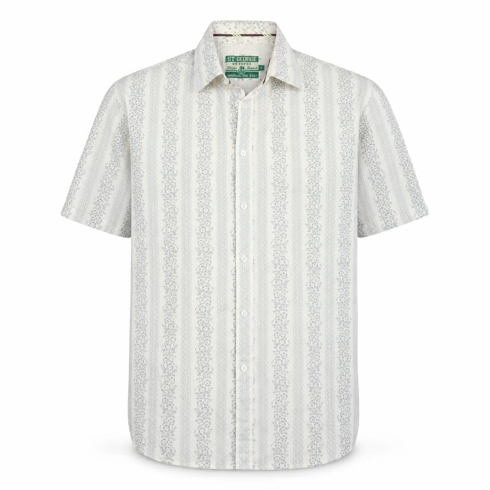 Mens UK Size M St George by Duffer Grey  Button-Up Short Sleeve Casual Shirt