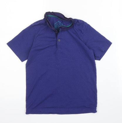 Additional front view of Matalan boys’ blue cotton basic polo, size 7, years collared button