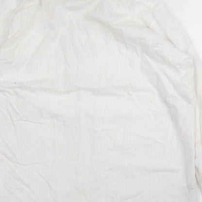 Mens UK Size 15 Canda White  Button-Up Long Sleeve Casual Shirt