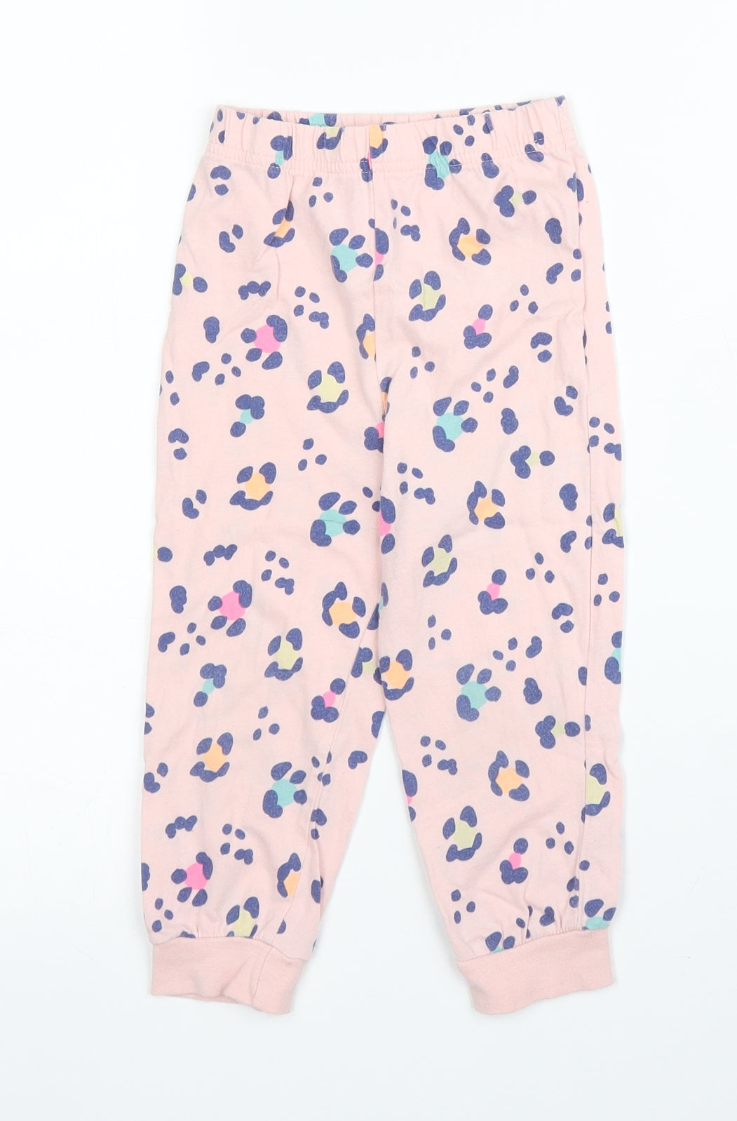 Matalan Girls Pink Animal Print Cotton Capri Pyjama Pants Size 2 Years   - Leopard print