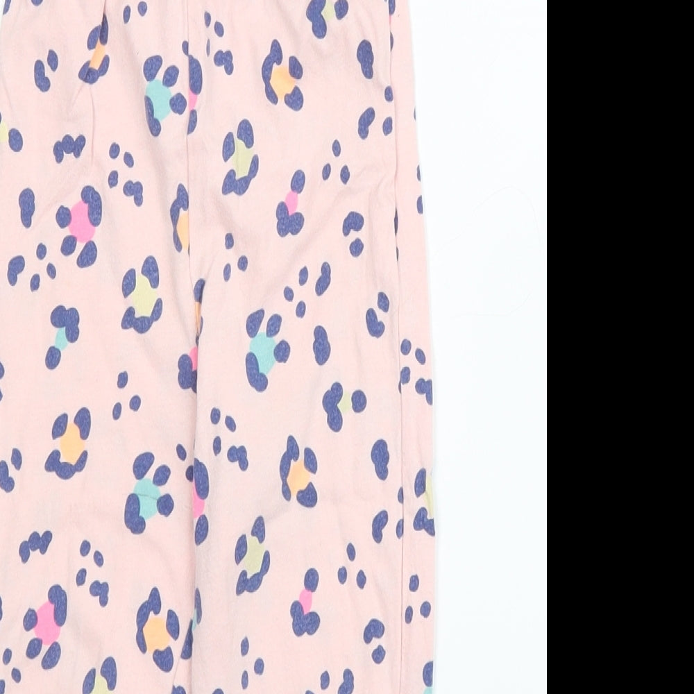 Matalan Girls Pink Animal Print Cotton Capri Pyjama Pants Size 2 Years   - Leopard print