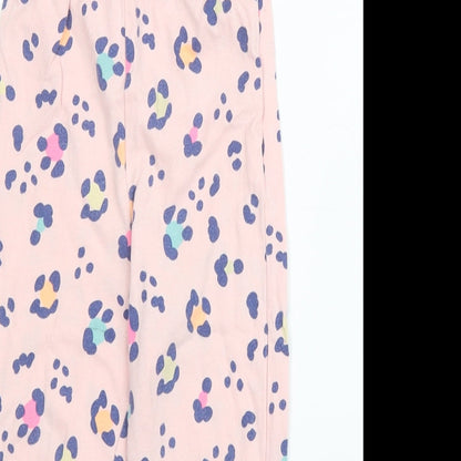 Matalan Girls Pink Animal Print Cotton Capri Pyjama Pants Size 2 Years   - Leopard print