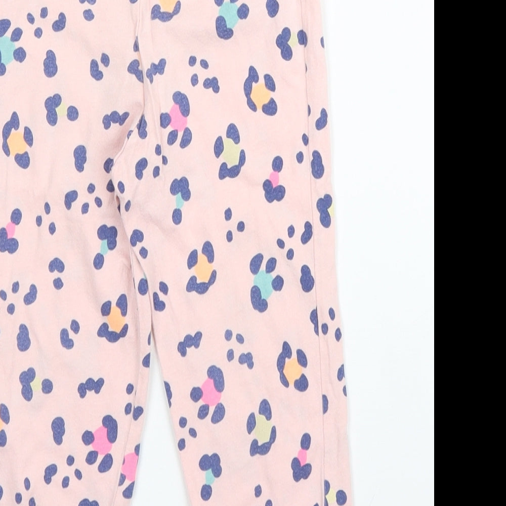 Matalan Girls Pink Animal Print Cotton Capri Pyjama Pants Size 2 Years   - Leopard print