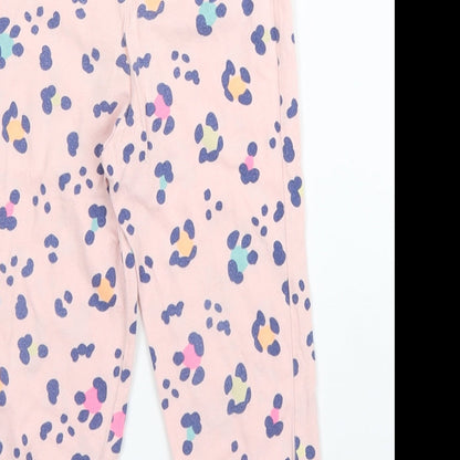 Matalan Girls Pink Animal Print Cotton Capri Pyjama Pants Size 2 Years   - Leopard print