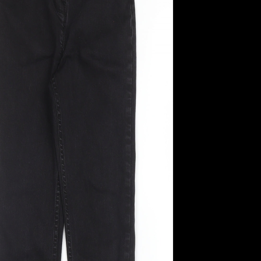 Nutmeg Girls Black  Cotton Skinny Jeans Size 12 Years L24 in Regular Zip