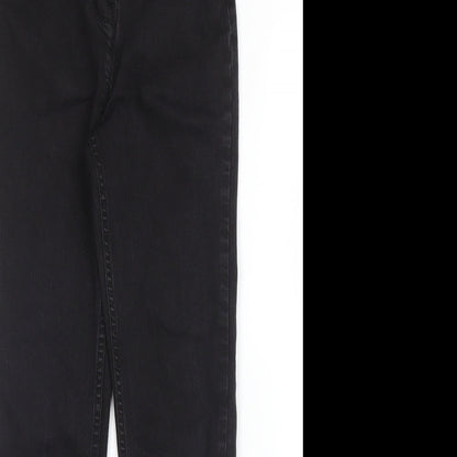 Nutmeg Girls Black  Cotton Skinny Jeans Size 12 Years L24 in Regular Zip