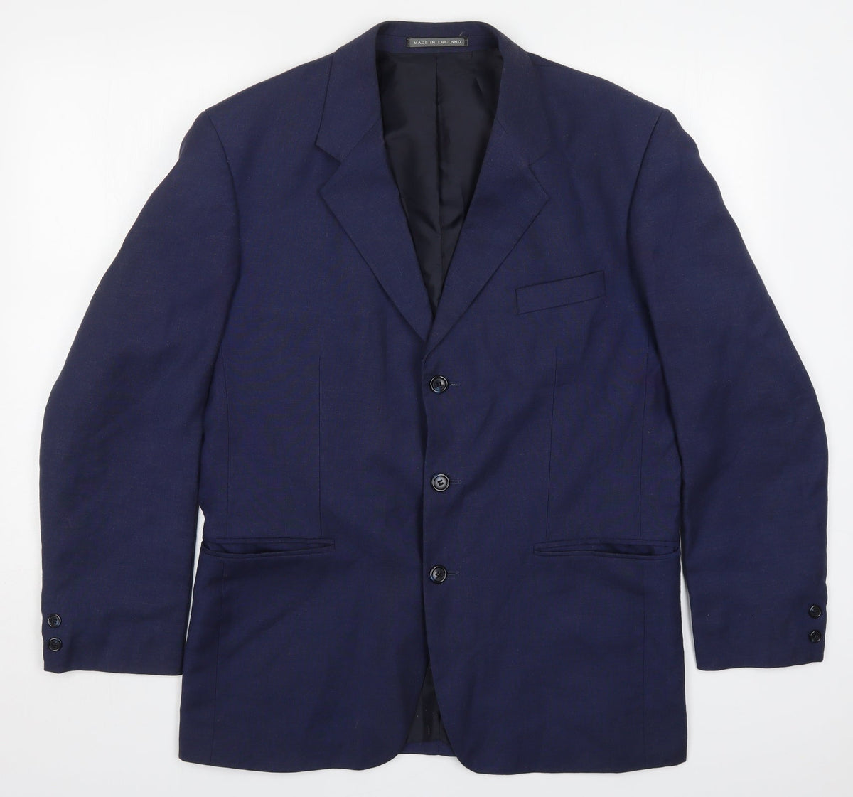 Additional front view of Pullman men’s blue viscose jacket suit jacket, size 40
