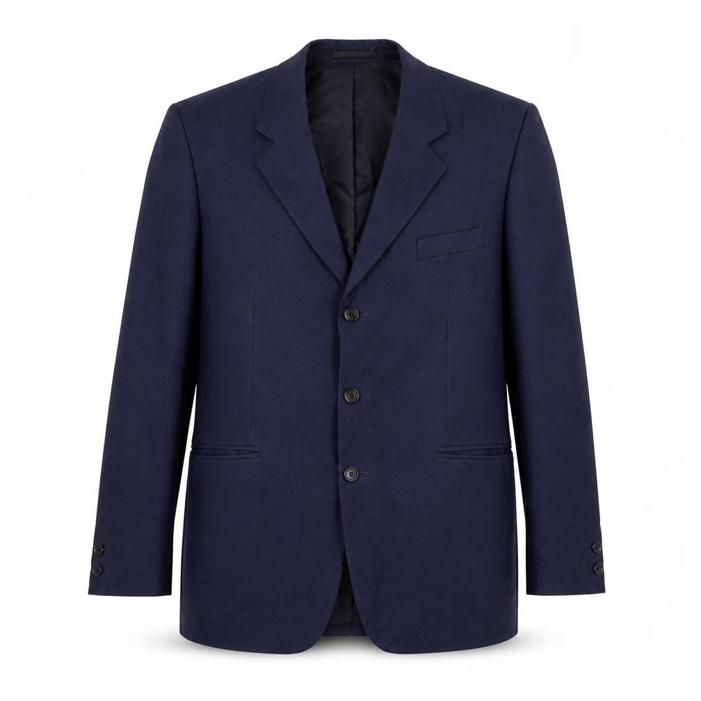 Front view of Pullman men’s blue viscose jacket suit jacket, size 40