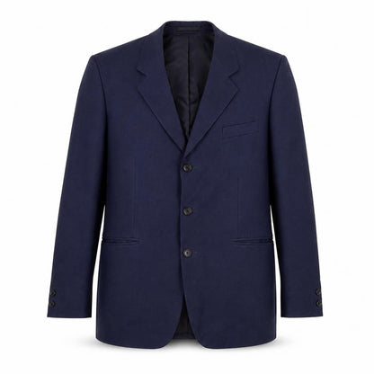 Front view of Pullman men’s blue viscose jacket suit jacket, size 40