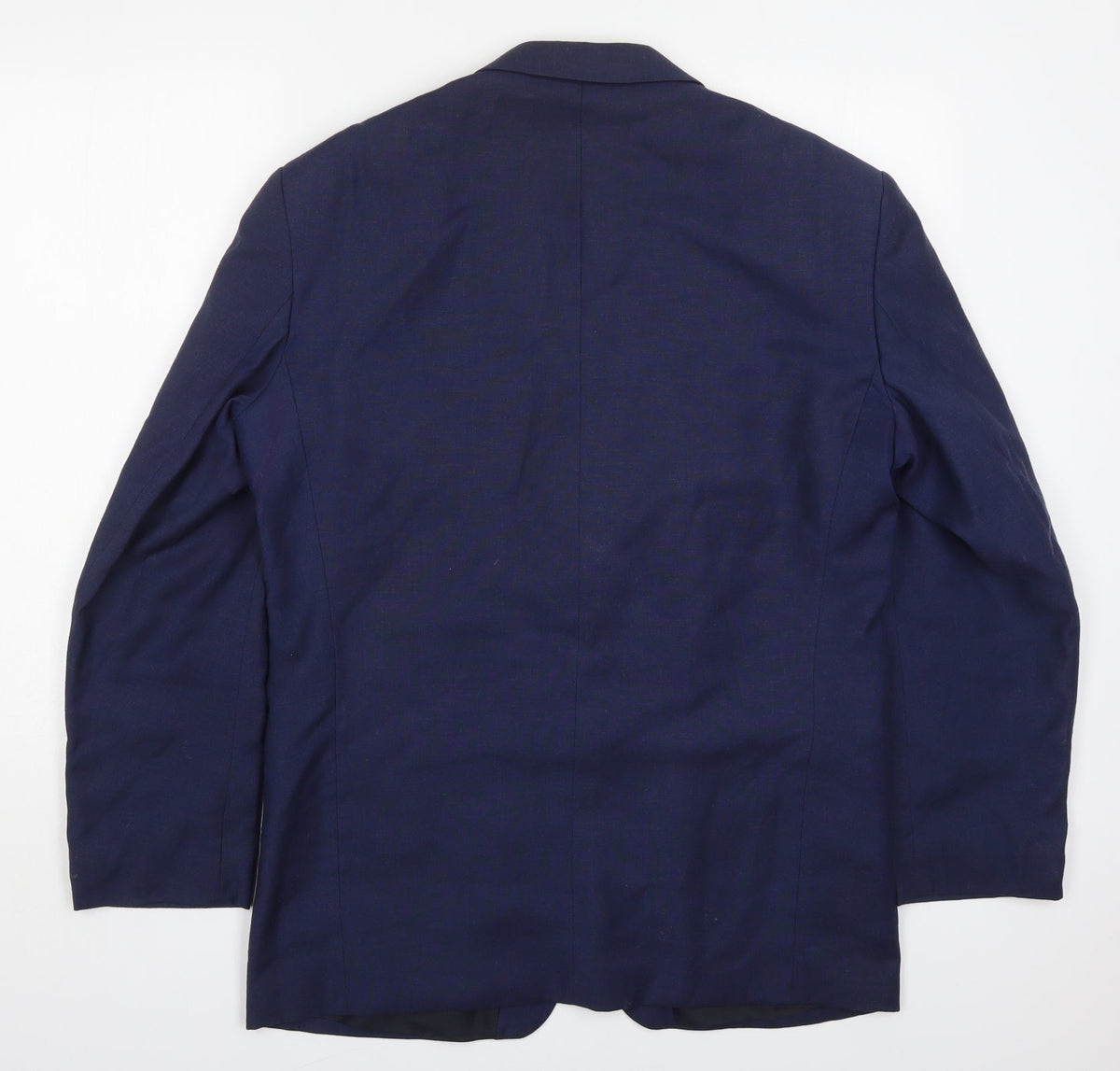 Back view of Pullman men’s blue viscose jacket suit jacket, size 40