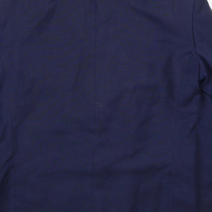 Brand and care label for Pullman men’s blue viscose jacket suit jacket, size 40