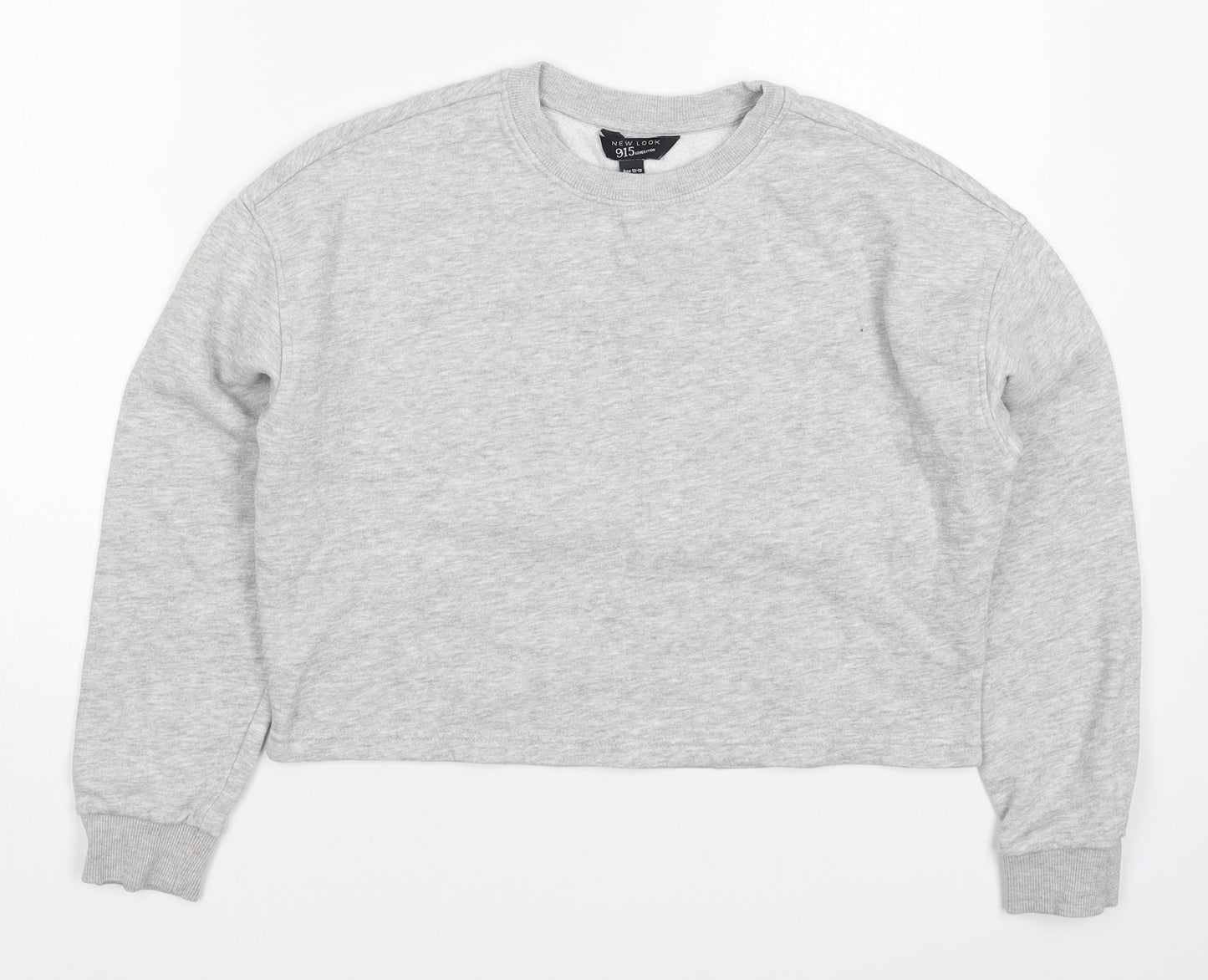 New Look Girls Grey  Cotton Pullover Sweatshirt Size 12-13 Years  Pullover
