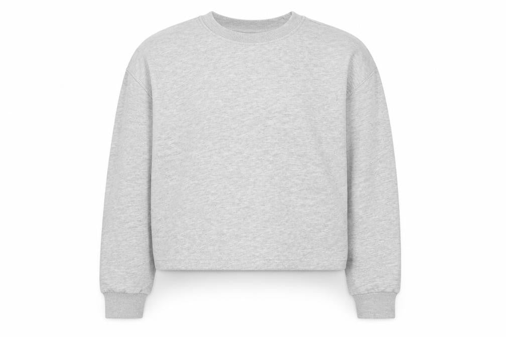 Front view of New Look girls’ grey cotton pullover sweatshirt, size 12-13, years pullover
