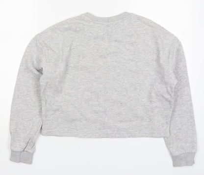 New Look Girls Grey  Cotton Pullover Sweatshirt Size 12-13 Years  Pullover