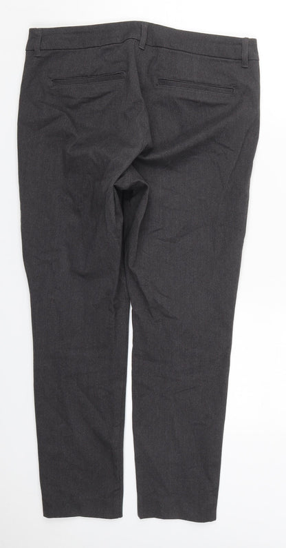Old Navy Womens Grey  Cotton Trousers  Size 10 L26 in Regular Hook & Eye