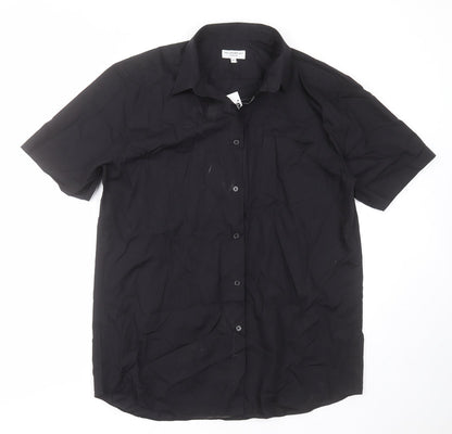 Taylor & Wright Mens Black  Polyester  Button-Up Size 16.5 Collared Button