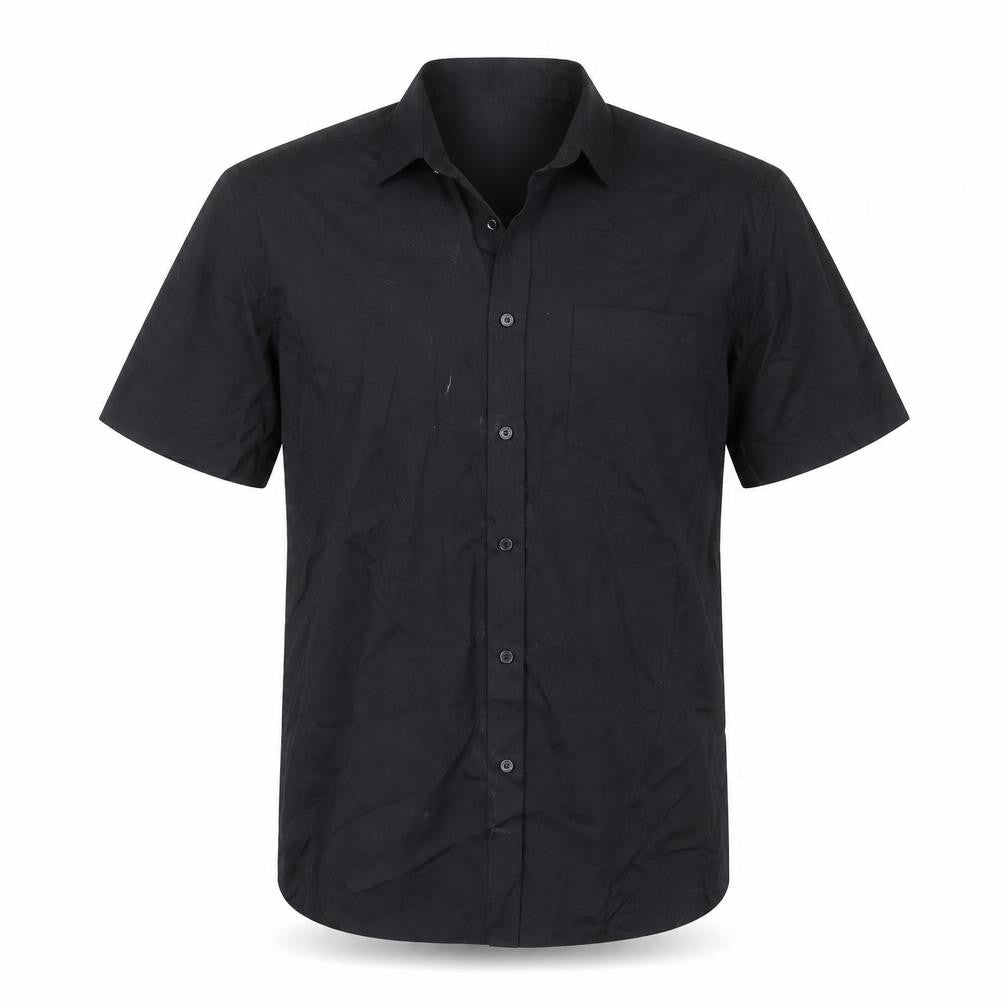 Mens UK Size 16.5 Taylor & Wright Black  Button-Up Short Sleeve Casual Shirt