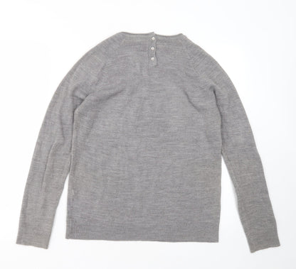 Primark Womens Grey Round Neck  Acrylic Pullover Jumper Size 12